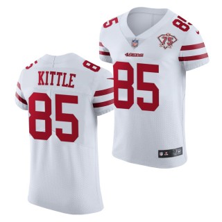 George Kittle 75th Anniversary Jersey 49ers White Throwback Elite