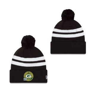 Green Bay Packers Black 2021 NFC North Division Champions Top Stripe Pom Knit Hat