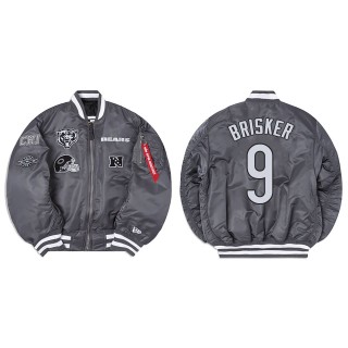 Jaquan Brisker Alpha Industries X Chicago Bears Gray MA-1 Bomber Gray Jacket