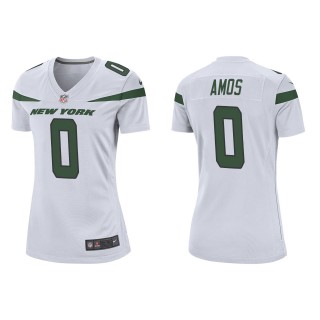 Women Adrian Amos Jets White Game Jersey