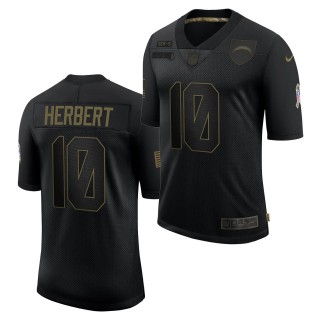 Justin Herbert Salute To Service Jersey Chargers Black Limited