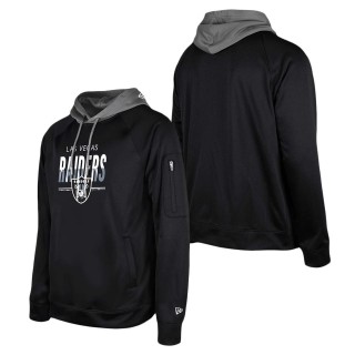 Men's Las Vegas Raiders Black 2023 NFL Training Camp Raglan Pullover Hoodie