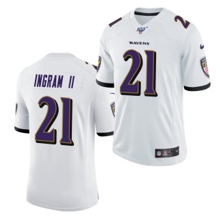 Baltimore Ravens #21 Mark Ingram White 100th Season Jersey