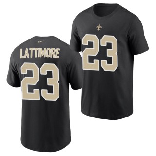 Marshon Lattimore Saints Name Number T-shirt Black