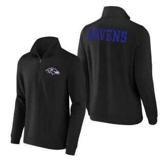 Men's Baltimore Ravens NFL x Darius Rucker Collection by Fanatics Black Tri-Blend Quarter-Zip Sweatshirt