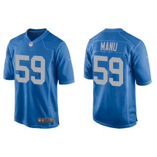 Lions Giovanni Manu Blue Throwback Game Jersey