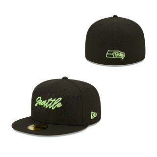 Seattle Seahawks Black 2022 NFL Draft 59FIFTY Fitted Hat