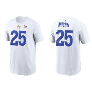 Sony Michel Rams Super Bowl LVI  Men's White T-Shirt