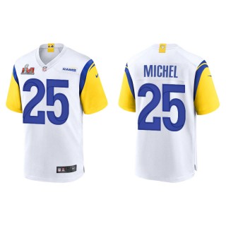 Super Bowl LVI Sony Michel Rams White Game Jersey