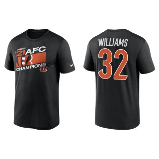 Trayveon Williams Bengals 2021 AFC Champions Iconic Men's Black T-Shirt