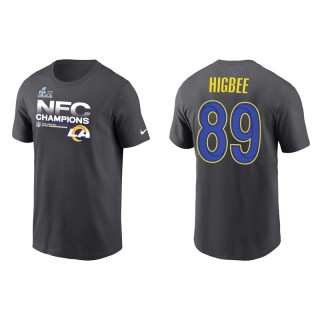 Tyler Higbee Rams 2021 NFC Champions Locker Room Trophy Men's Anthracite T-Shirt
