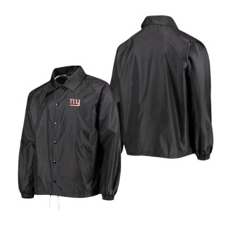 New York Giants Dunbrooke Black Coaches Classic Raglan Full-Snap Windbreaker Jacket