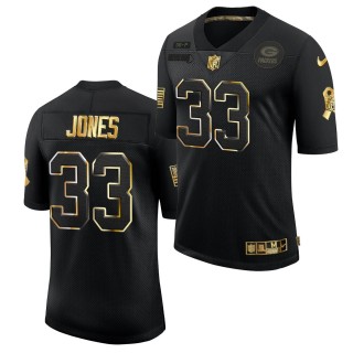 Aaron Jones 2020 Salute to Service Jersey Packers Black Golden Limited