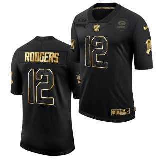 Aaron Rodgers 2020 Salute to Service Jersey Packers Black Golden Limited