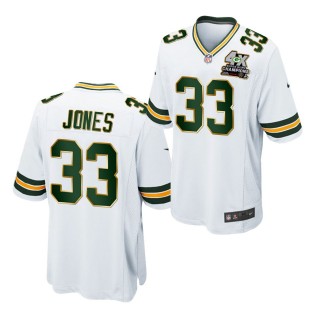 Aaron Jones 4X Super Bowl Champions Patch Packers Jersey White Game
