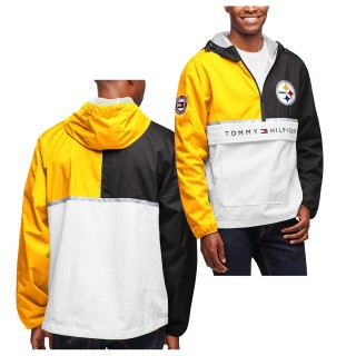 Steelers Color Block Jacket White Black Half-Zip