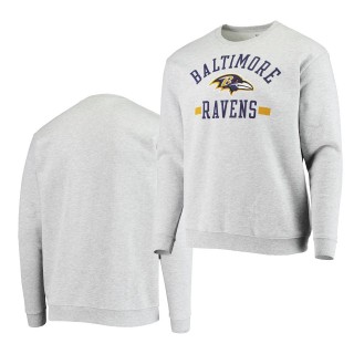 Ravens Sweatshirt Throwback Vintage Heathered Gray Historic Logo