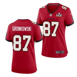 Women Rob Gronkowski Super Bowl LV Jersey Buccaneers Game Red