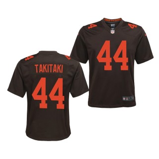 Youth Sione Takitaki Jersey Cleveland Browns Brown Alternate Game