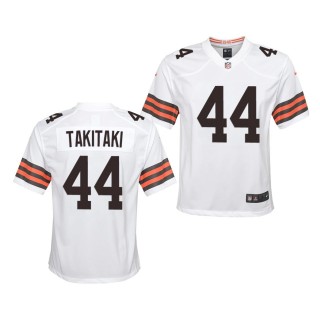 Sione Takitaki Cleveland Browns White 2020 Game Jersey