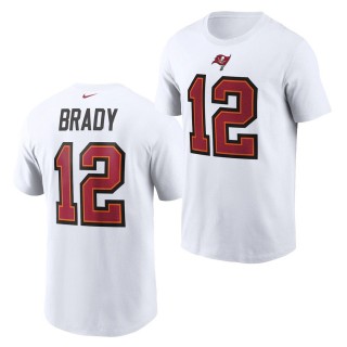 Tom Brady T-shirt Buccaneers Name Number - White