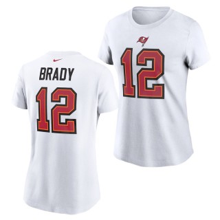 Women Tom Brady Buccaneers T-shirt White Name Number