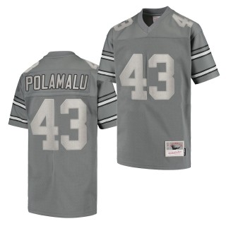 Troy Polamalu Replica Steelers Jersey Charcoal Retired Player