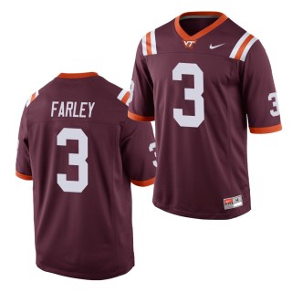 Caleb Farley Jersey Replica Virginia Tech Hokies Maroon Football Game