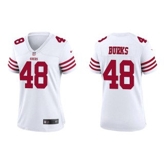 Women's San Francisco 49ers Oren Burks White Game Jersey