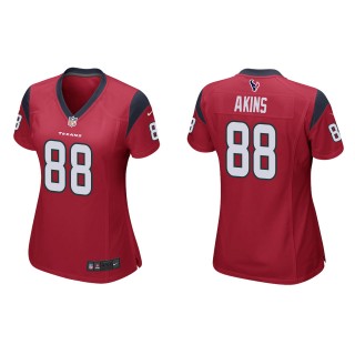 Women's Houston Texans Jordan Akins Red Game Jersey