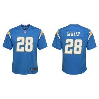 Youth Chargers Isaiah Spiller Powder Blue Game Jersey