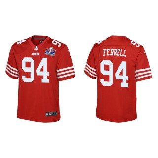 Youth 49ers Clelin Ferrell Scarlet Super Bowl LVIII Game Jersey