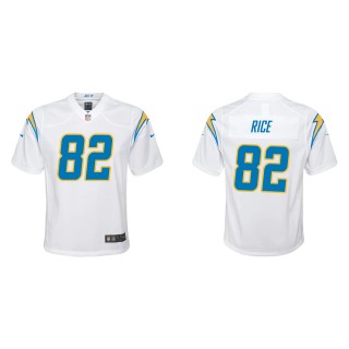 Youth Chargers Brenden Rice White Game Jersey