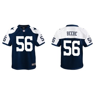 Youth Cowboys Cooper Beebe Navy Alternate Game Jersey