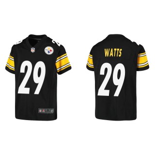 Youth Steelers Ryan Watts Black Game Jersey