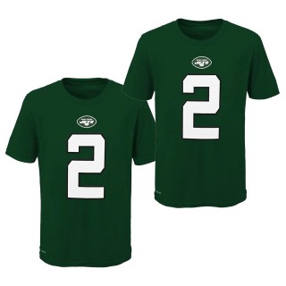 Youth Jets Zach Wilson T-Shirt Player Pride Green Name Number